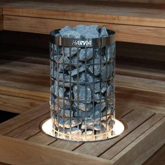 Embedding Flange w/ LED-Lighting for Harvia Cilindro Half Series 6/8kW Sauna Heaters - Image 2