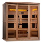 Golden Designs 6-Person Full Spectrum PureTech™ Near-Zero EMF FAR Infrared Sauna w/ Himalayan Salt Bar