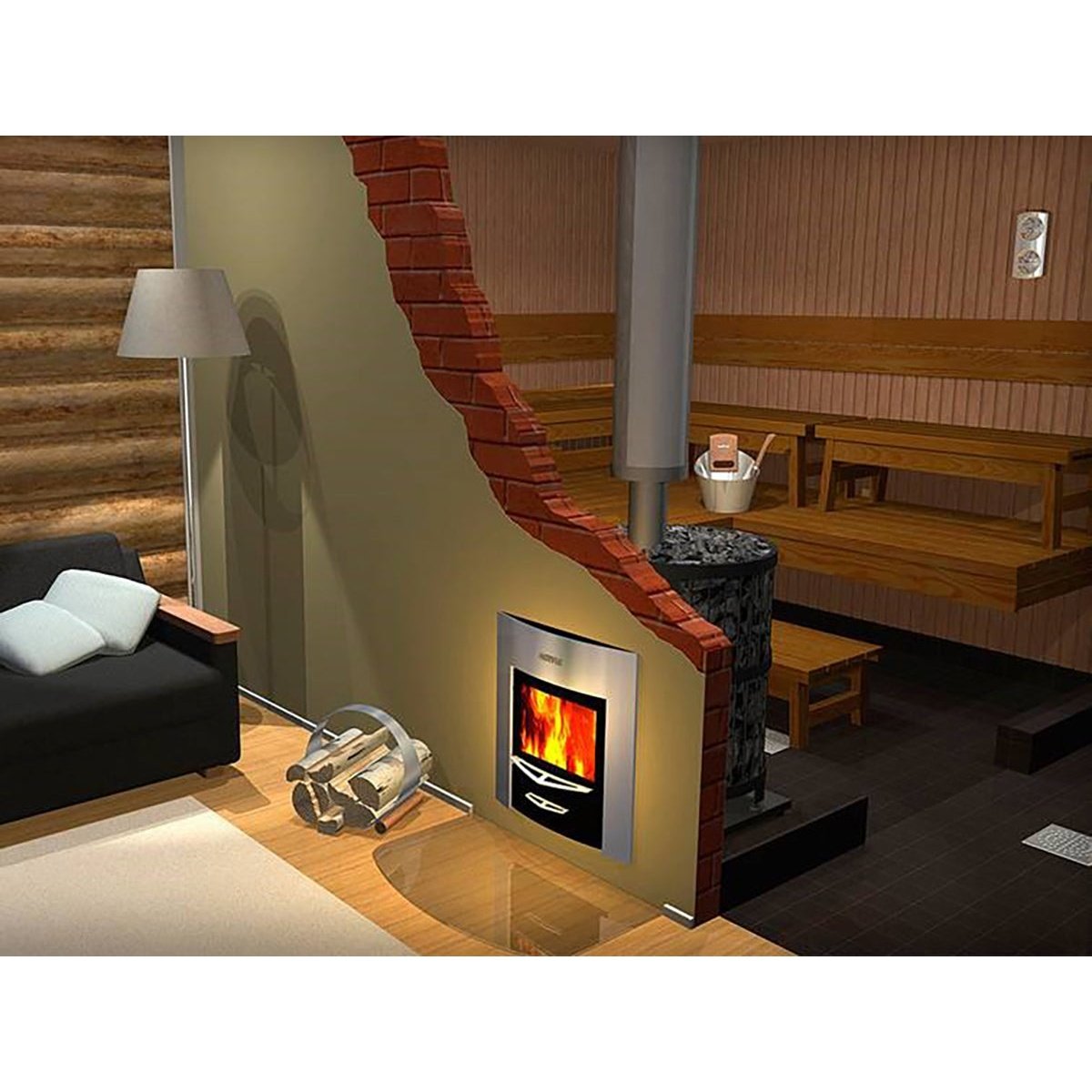 Harvia Legend 240 Duo Wood Burning Sauna Stove/Fireplace Combo - Image 2