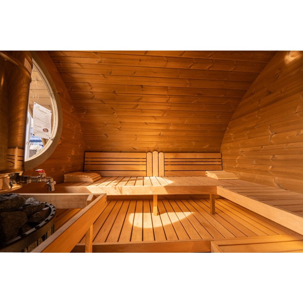 SaunaLife G11 8-Person Outdoor Cabin Sauna w/ Changing Room & Porch - Image 7