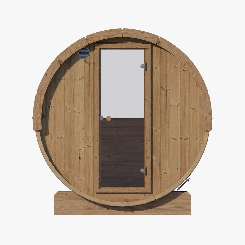 SaunaLife E7W 4-Person Barrel Sauna w/ Panoramic Window, 71"x81" - Image 5