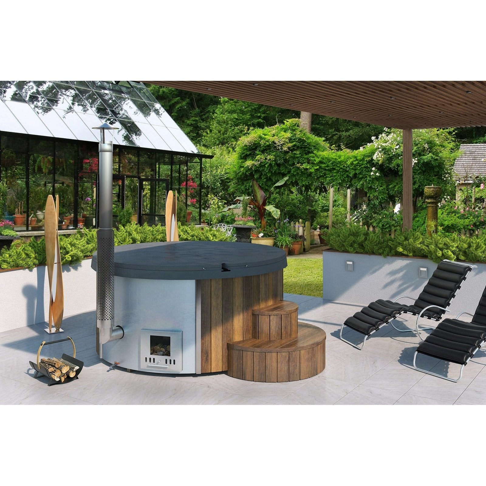 SaunaLife S4N 6-Person Wood-Burning Hot Tub - Image 4
