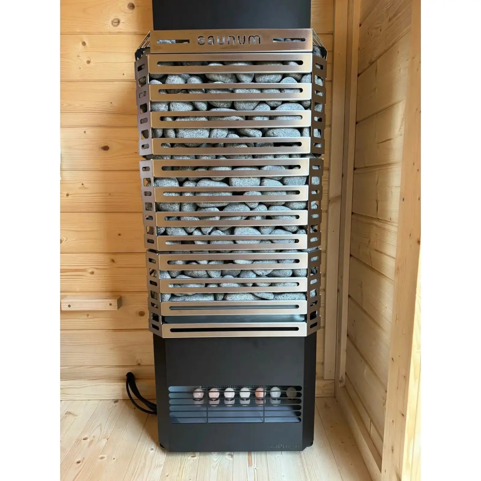 Saunum AIR 7 WiFi Sauna Heater Package, 6.4kW - Stainless Steel - Image 2