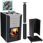 Harvia Pro 20 Wood Burning Stove Kit - Black Steel